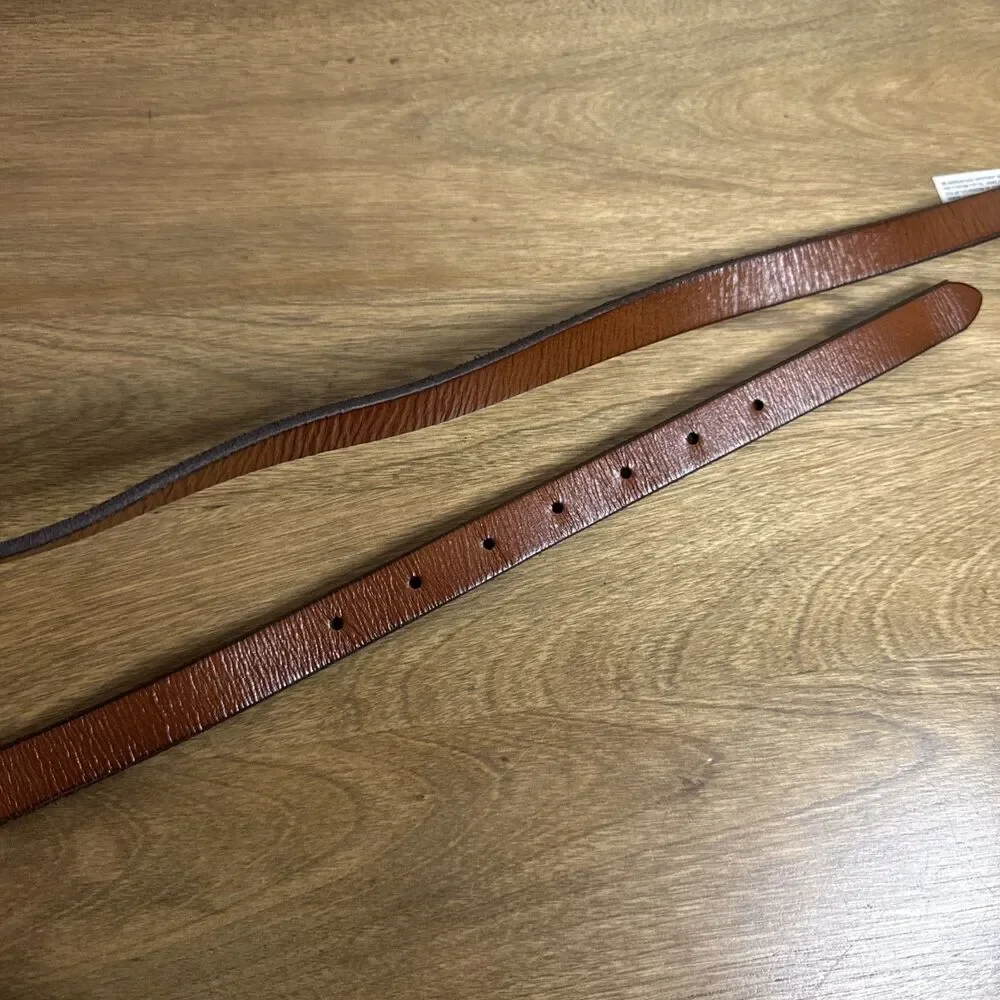 American Eagle Outfitter AEO Belt Skinny Brown Silver Buckle Leather XL NEW NWT